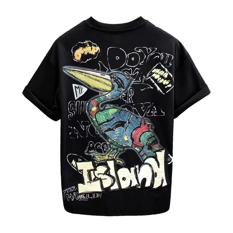 Island Pelican Mens Graffiti Shirts Black 01