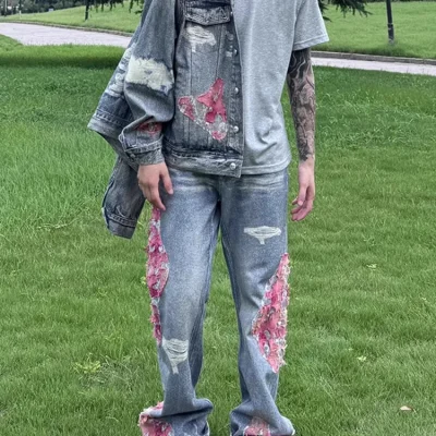 Ancient Continent Wide Leg Ripped Jeans 08