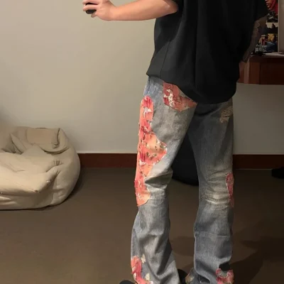 Ancient Continent Wide Leg Ripped Jeans 09