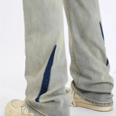 Blade Wash Denim Light Blue Ripped Jeans 08