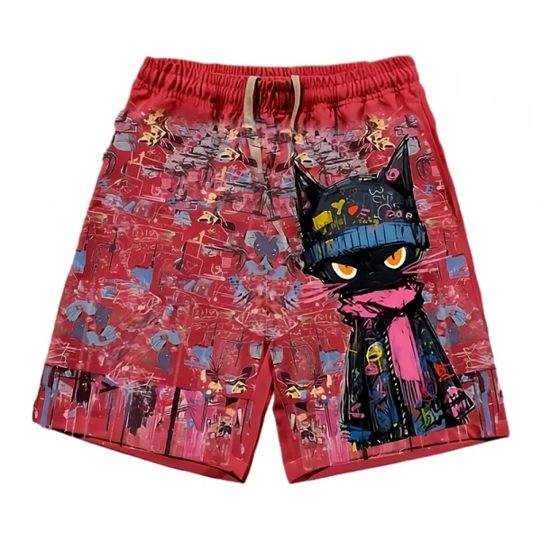 Cool Cat Graffiti Shorts Red 01