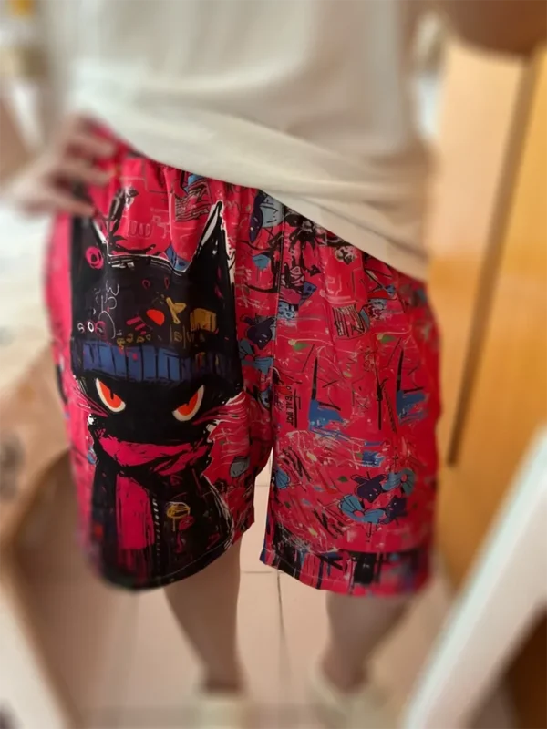 Cool Cat Graffiti Shorts Red 02