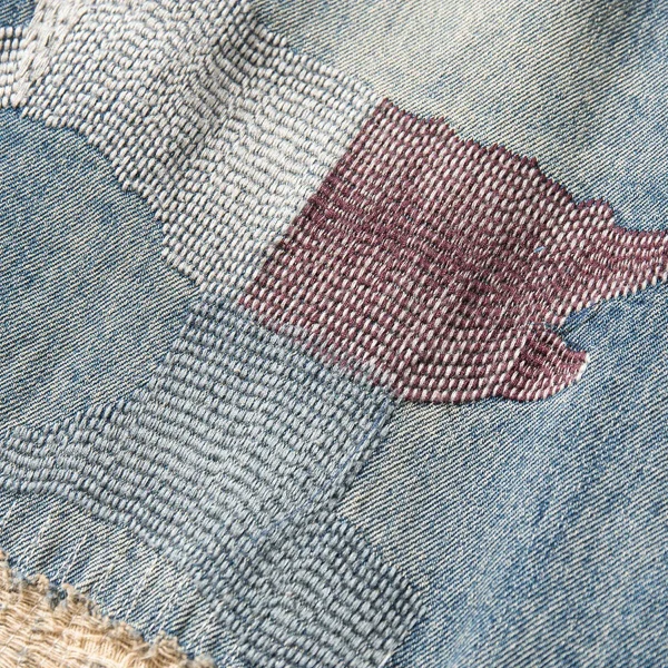 Ripped Repaired Jeans with Paint-Splatter-Style Fabric Patches 06