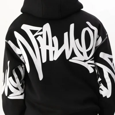 Graffiti Flow Black Zip Up Hoodie 04