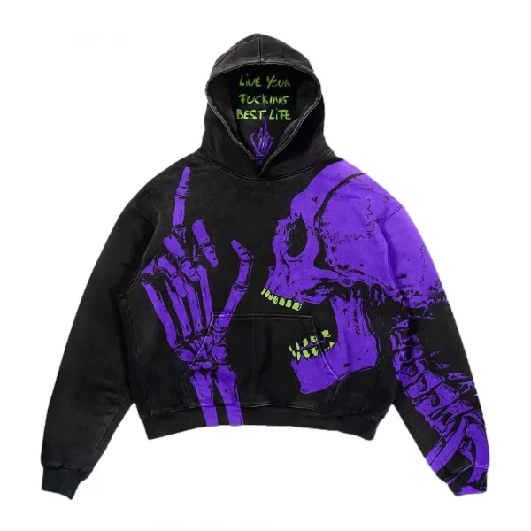 Neon Reaper Skeleton Graphic Hoodies Streetwear 01