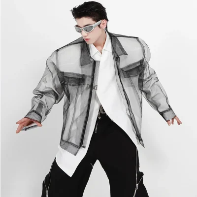 Shadow Veil Organza Mens Streetwear Shirts 02