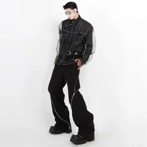 Shadow Veil Organza Mens Streetwear Shirts 04