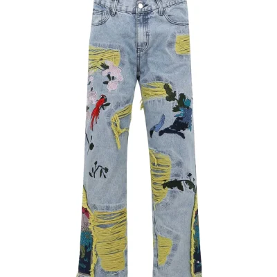 Wild Bloom Embroidered Jeans 01
