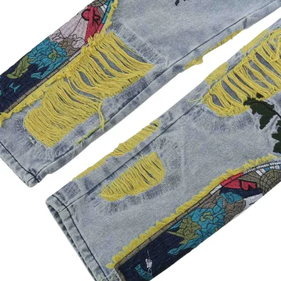 Wild Bloom Embroidered Jeans 04