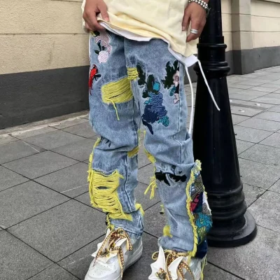 Wild Bloom Embroidered Jeans 08