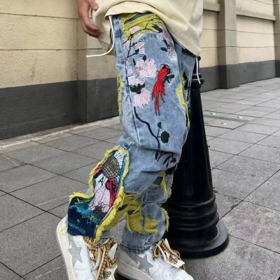 Wild Bloom Embroidered Jeans 09